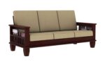 Wooden 5 Seater Sofa Set For Living Room | 3+1+1 Seater Sofa for Office & Lounge | Mohogany Finish - Image 3