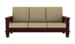 Wooden 5 Seater Sofa Set For Living Room | 3+1+1 Seater Sofa for Office & Lounge | Mohogany Finish - Image 2