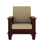 Wooden 5 Seater Sofa Set For Living Room | 3+1+1 Seater Sofa for Office & Lounge | Mohogany Finish - Image 4
