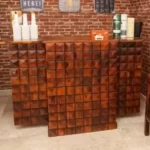 Solid Sheesham Wood Bar Cabinet For Home in Honey Oak Finish