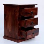 Wooden Bedside end Tables with Storage 3 Drawers