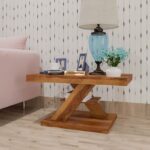 Solid Sheesham Wood X-Shaped Coffee Table for Living Room