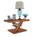 Solid Sheesham Wood X-Shaped Coffee Table for Living Room - Image 3