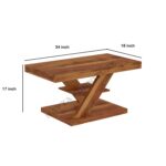 Solid Sheesham Wood X-Shaped Coffee Table for Living Room - Image 5