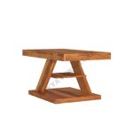 Solid Sheesham Wood X-Shaped Coffee Table for Living Room - Image 4