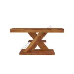 Solid Sheesham Wood X-Shaped Coffee Table for Living Room - Image 2