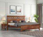 Solid Wood Queen Size Bed Without Storage