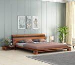 Sheesham Wood Queen Size Bed Honey Finish