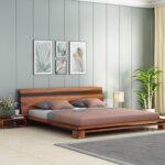 Sheesham Wood Queen Size Bed Honey Finish