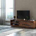 Zephyr Solid Wood TV Unit In Teak Finish