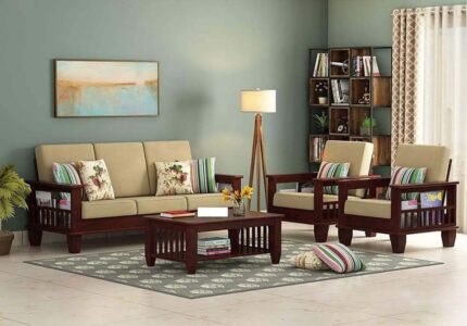 Solid Sheesham Wooden 5 Seater Sofa Set