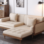 Japanese Sofa Bed with Rattan Wooden Frame (3)