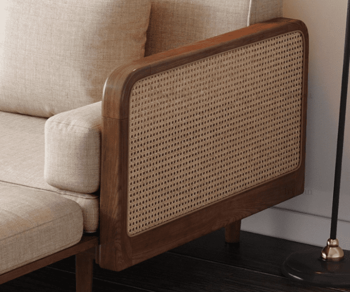 Japanese Sofa Bed with Rattan Wooden Frame (3)