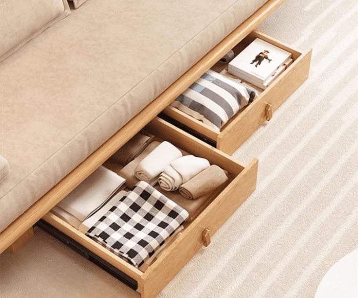 Wooden Pull Out Sofa Cum Bed With Drawers Storage (2)
