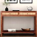 Solid Sheesham Wood Console Table for Living Room Honey Finish (1)