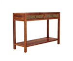 Solid Sheesham Wood Console Table for Living Room Honey Finish (3)
