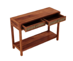 Solid Sheesham Wood Console Table for Living Room Honey Finish (5)